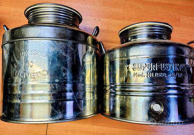 Fusti contenitore olio 30+25 litri in acciaio inox