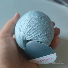 10 gomitoli lana elasticizzata azzurro