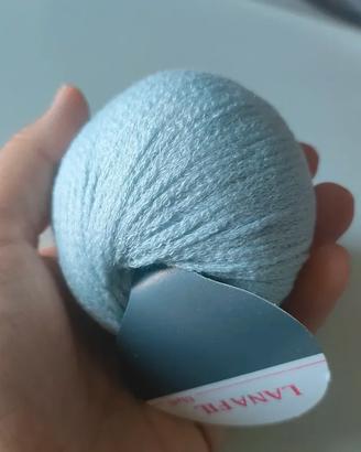 10 gomitoli lana elasticizzata azzurro