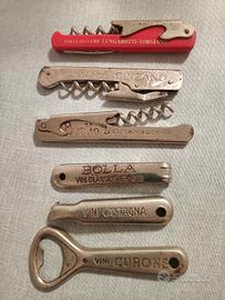 lotto di 6 apribottiglie/cavatappi 