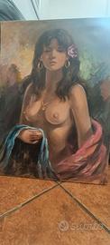 Dipinto su tela donna semi nuda