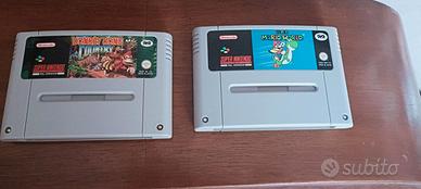 Lotto 2 Giochi SNES PAL - Super Mario World + Donk
