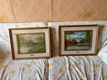Coppia Quadri Vintage Paesaggi "A. Messina"