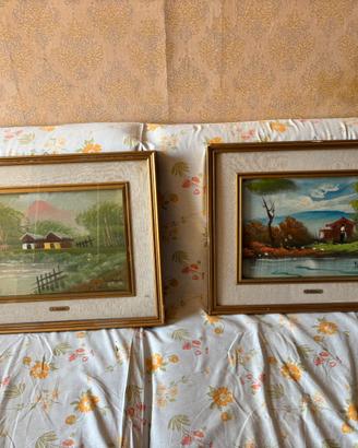 Coppia Quadri Vintage Paesaggi "A. Messina"