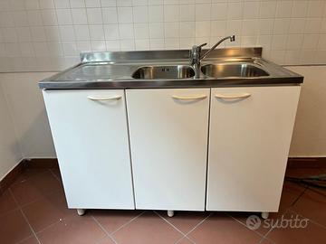 MOBILE DA CUCINA DOPPIA VASCA INOX + SCOLAPIATTI