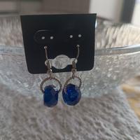 orecchini blu cerchi 