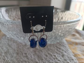 orecchini blu cerchi 
