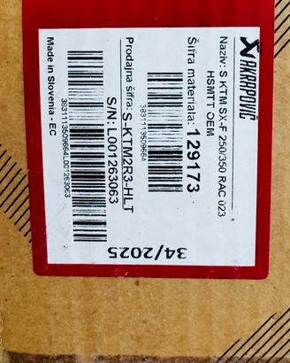 Scarico completo Akrapovic cross