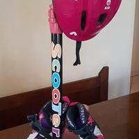 pattini roller , monopattino e casco