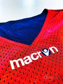 Completo Basket Macron g. L rosso blu reversibile