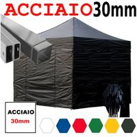 Gazebo 3x3 nero pieghevole impermeabile PVC eventi