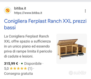 Conigliera in legno XXL ferplast Ranch gabbia