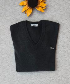Maglione-Lacoste-Lana vergine-uomo-grigio-M