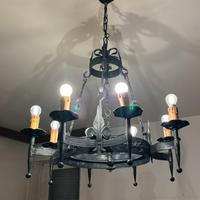 Lampadario  in ferro battuto ( fabbro Scuri)