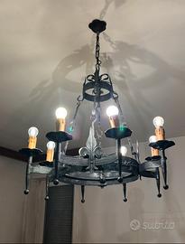 Lampadario  in ferro battuto ( fabbro Scuri)