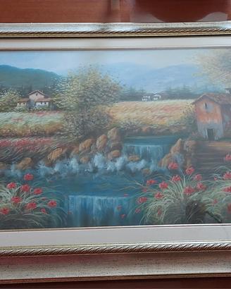 quadro dipinto paesaggio fiori