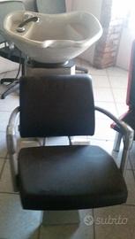 Lavatesta Professionale con Poltrona Parrucchiera