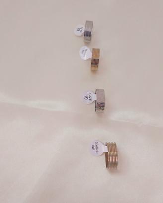 set 4 anelli acciaio inox misura 19 nuovi unisex