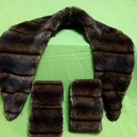 Collo e polsi di pelliccia di visone Vintage e ori