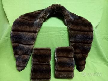 Collo e polsi di pelliccia di visone Vintage e ori