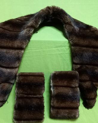 Collo e polsi di pelliccia di visone Vintage e ori