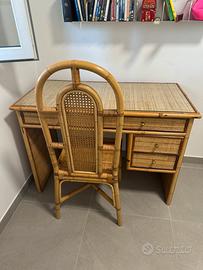 Scrivania bambù originale con sedia