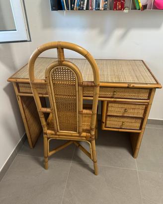 Scrivania bambù originale con sedia