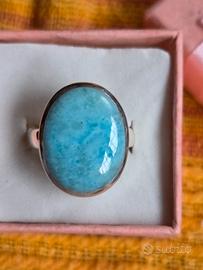 anello argento 925 e larimar
