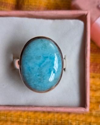 anello argento 925 e larimar