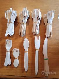 90 forchettine in legno e varie