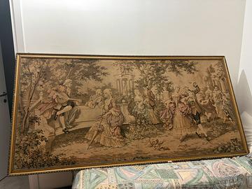 Arazzo Gobelin vintage con cornice dorata