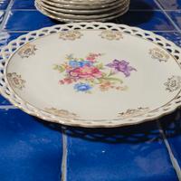 Servizio pregiato porcellana piatto e 6 piattini