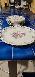 Servizio pregiato porcellana piatto e 6 piattini