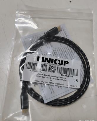 Cavo usb-c usb 4.0 linkup 240W 40gbps (90cm)