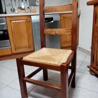 4 Seggiole in rovere massello