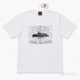 T-Shirt Corteiz Rules The World Bianca S NUOVA