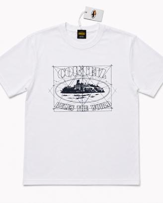 T-Shirt Corteiz Rules The World Bianca S NUOVA