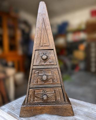 Mobiletto portagioie etnico/vinrage in legno,