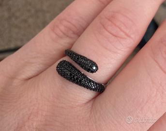 Anello Brosway Argento Nero Misura Regolabile