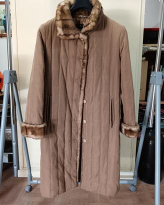 Cappotto Chiaro con Pelliccia Miele