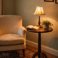 Tavolino vintage rotondo legno massello base trepp