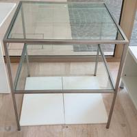 Mobiletto in metallo e vetro