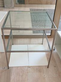 Mobiletto in metallo e vetro