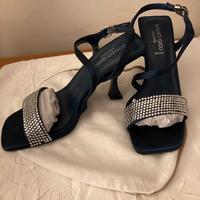 sandali eleganti blu con brillanti n.37