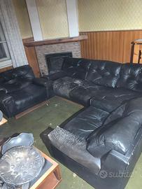 Divani pelle nera