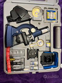 Microscopio zoom 100x–1200x con accessori