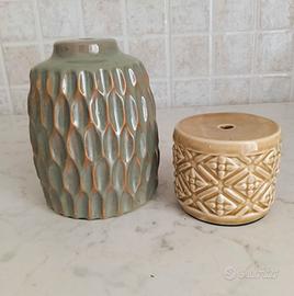Set 2 porta lampada ceramica artigianale
