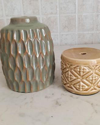 Set 2 porta lampada ceramica artigianale