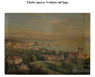 Veduta sul lago - Olio su tavola - 14X20 cm