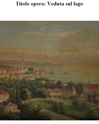 Veduta sul lago - Olio su tavola - 14X20 cm